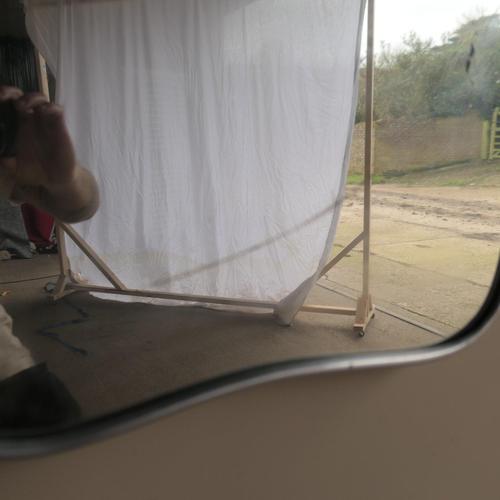 Shield Mirror in Steel For Sale - Image 11 of 18