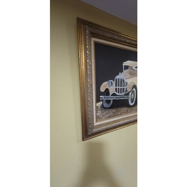 Antique Classic Car /Wall Art / Oil Painting / Frank Walcutt For Sale - Image 4 of 10
