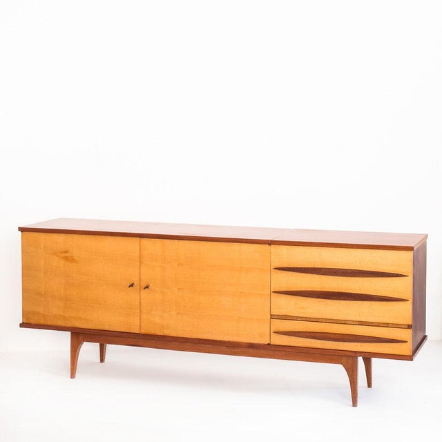 Mid-Century Brown Wooden Sideboard, France, 1960s For Sale - Image 4 of 13