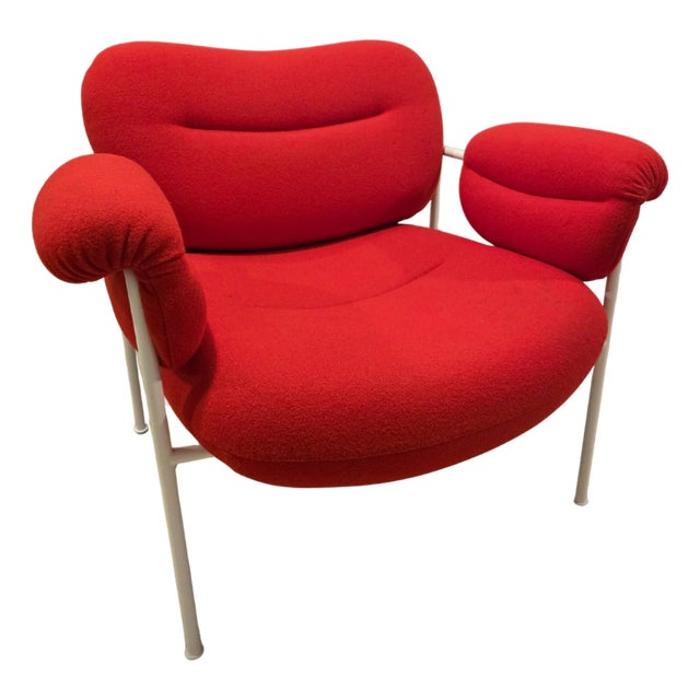 Fogia Bollo Armchair in Red Fabric For Sale