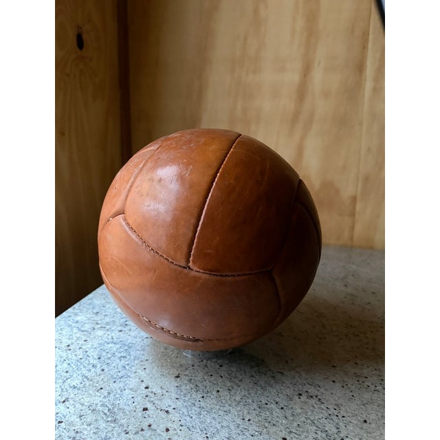 Vintage Leather Medicine Ball, 1920 For Sale - Image 3 of 8