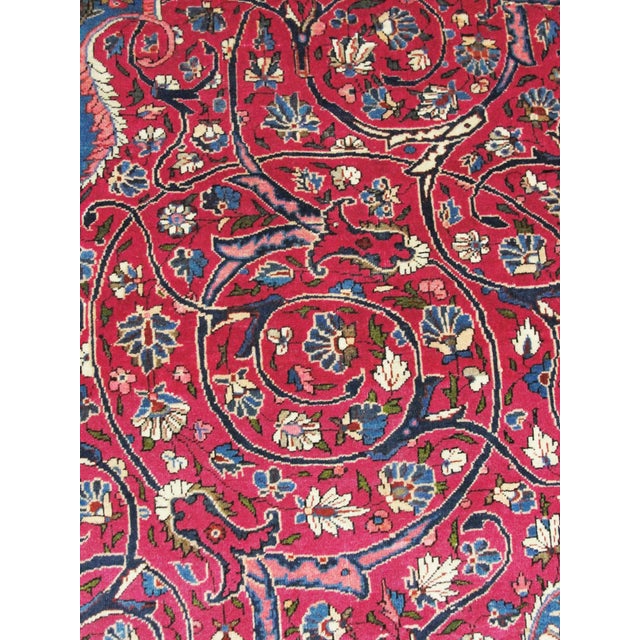 Textile Antique Persian Dabir Kashan, Unusual Color For Sale - Image 7 of 10