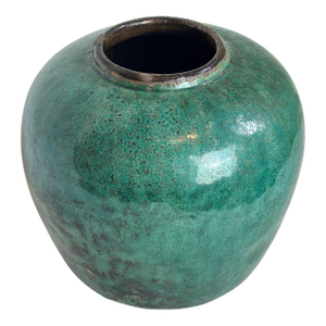 Mid 20th Century Green Chinese Pottery Oil Jar