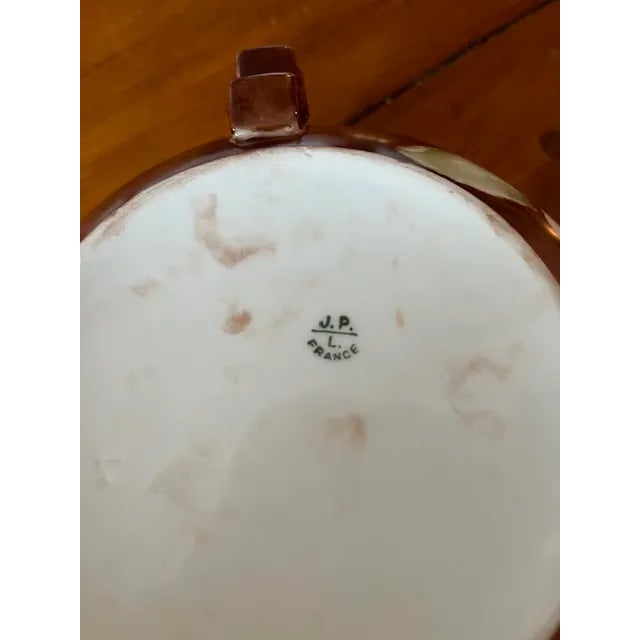 1900 - 1909 Jean Pouyat Limoges Cider Pitcher Early 20th Century Hand Painted Porcelain For Sale - Image 5 of 6