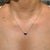 Royal Blue Natural Twin Sapphire and Diamond Heart Necklace in 14k White Gold For Sale - Image 8 of 15
