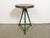 Vintage Industrial factory stool made in former Czechoslovakia during the 1960s It features a wooden seat and a green iron...