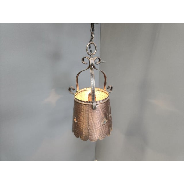 Brutalist Copper Pendant Light, 1970s For Sale - Image 10 of 11