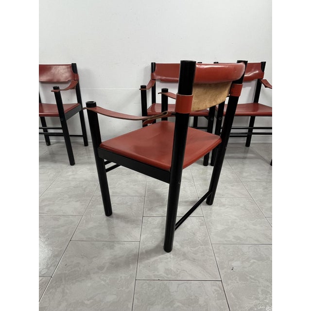 Mid-Century Ibisco Leather Armchairs, Italy, 1960s, Set of 4 For Sale - Image 13 of 14