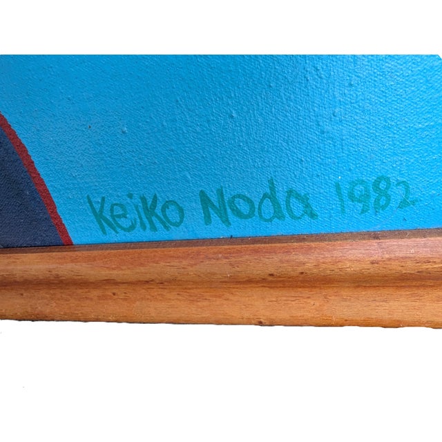 1980s Oil Painting Portrait of Women in Gentlemen's Attire by Keiko Noda For Sale - Image 12 of 12