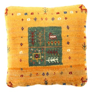 Pasargad DC Fine Hand Knotted Persian Gabbeh Pillow For Sale