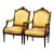 Pair of 19th Century French Louis XVI Walnut Fauteuils With Eagle Crest For Sale