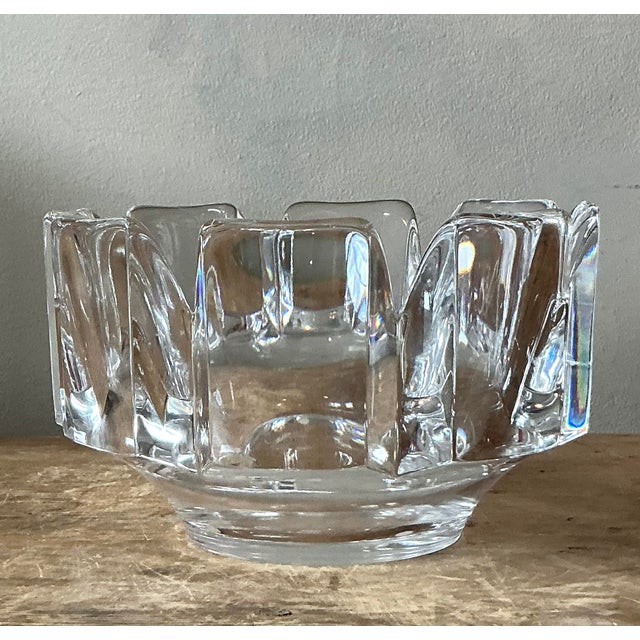 Vintage Boho Orrefors “Corona” Crystal Bowl For Sale In West Palm - Image 6 of 6