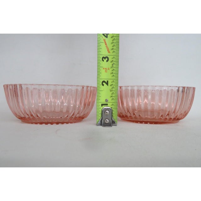 Pink 1930s Anchor Hocking Queen Mary Pair of 2 Berry Bowls Pink Depression Era Glass For Sale - Image 8 of 12