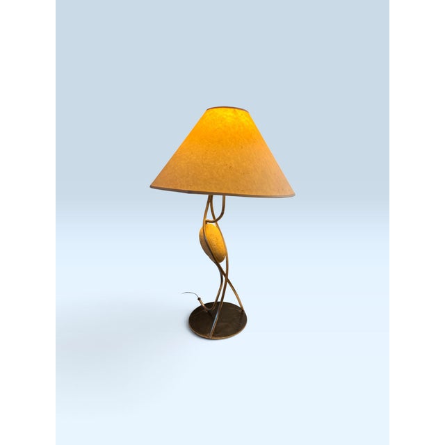 Contemporary 1990s Festa & Co. Glen Ellen California Sculptural Steel & Stone Table Lamp For Sale - Image 3 of 8