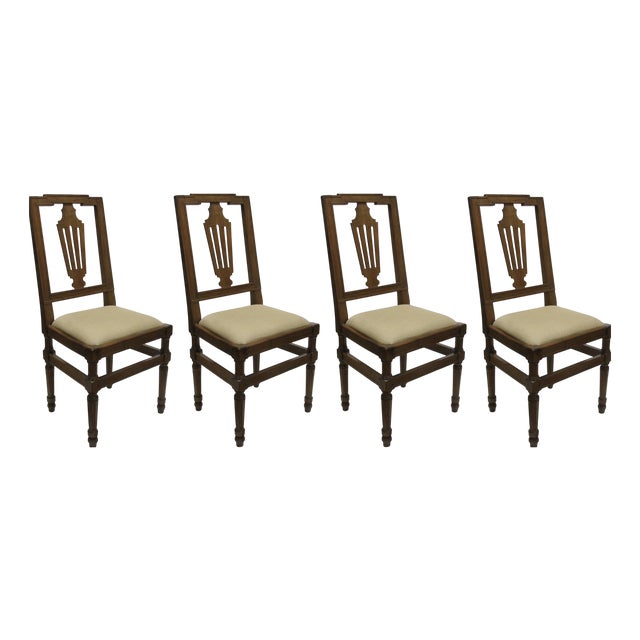 Antique Walnut Chairs, Set of 4 For Sale