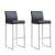 Denmark Black Vegan Leather & Steel Bar Stools - Set of 2 For Sale - Image 12 of 12