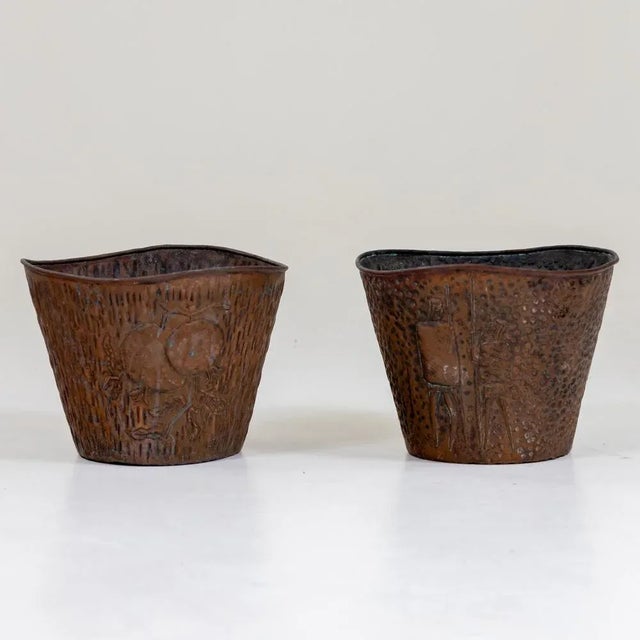 Vintage Italian Copper Plant Pots, Set of 2 For Sale - Image 6 of 6
