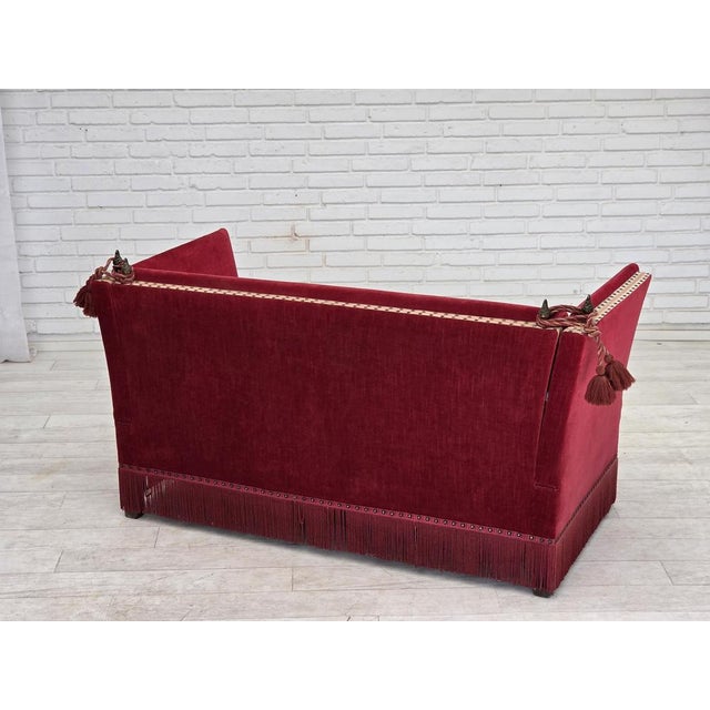 Danish 2-Seater Drop Arm Sofa in Furniture Velour, 1970s For Sale - Image 17 of 18