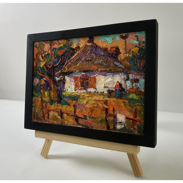 Impressionist Oil Painting Evening in the Yard Oksana Ivanyuk For Sale - Image 3 of 8