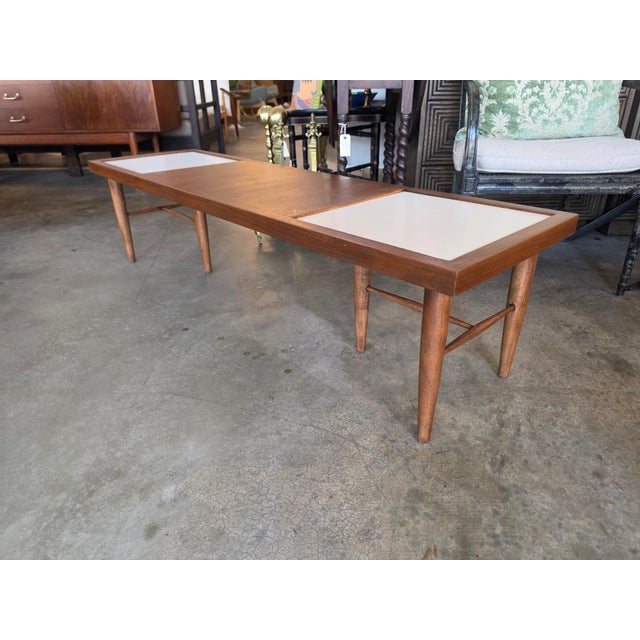American of Martinsville Mid 20th Century Rectangular Coffee Table With Laminate Insets by American of Martinsville For Sale - Image 4 of 14