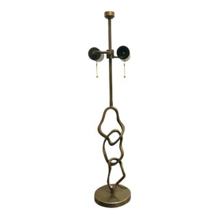 Baker Modern Bronze Finished Sculptural Table Lamp For Sale