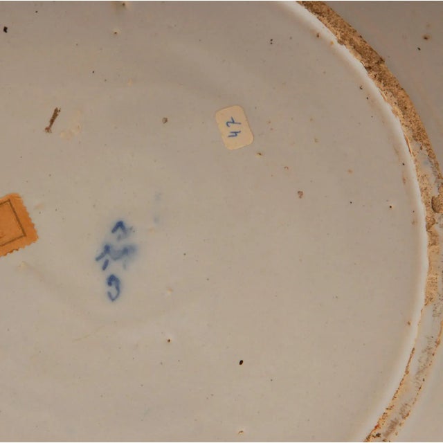 Antique Delft Plate Delftware Blue and White Neoclassical Collectors Cabinet Plate Dish For Sale - Image 9 of 13
