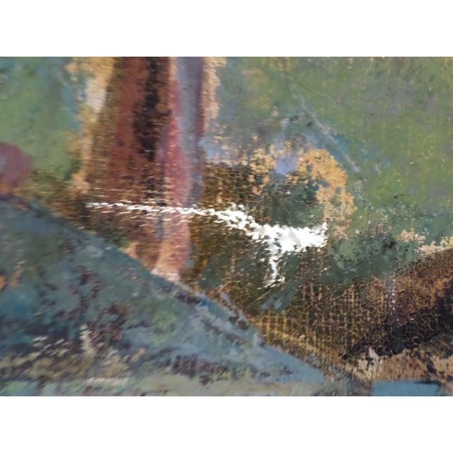 1960s Mid Century Modern Seascape Signed Impressionist Oil Painting on Canvas, Framed For Sale - Image 12 of 13