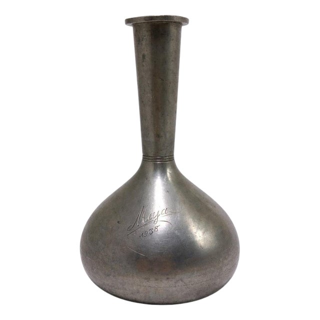 Swedish Art Deco Pewter Vase from GAB, Stockholm, 1931 For Sale