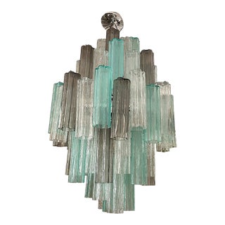 Green and Fumè Tronchi Murano Style Glass Chandelier by Simoeng For Sale