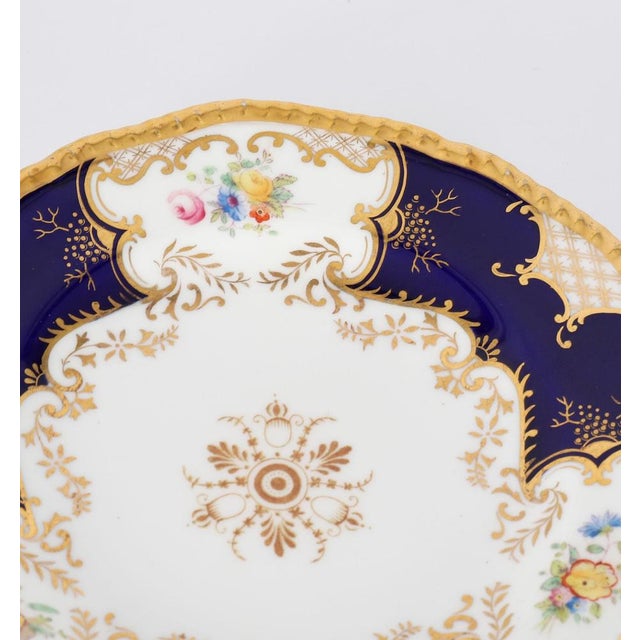 Blue Antique Coalport Bat Wing Porcelain Tea Service, 20th Century, Set of 25 For Sale - Image 8 of 18