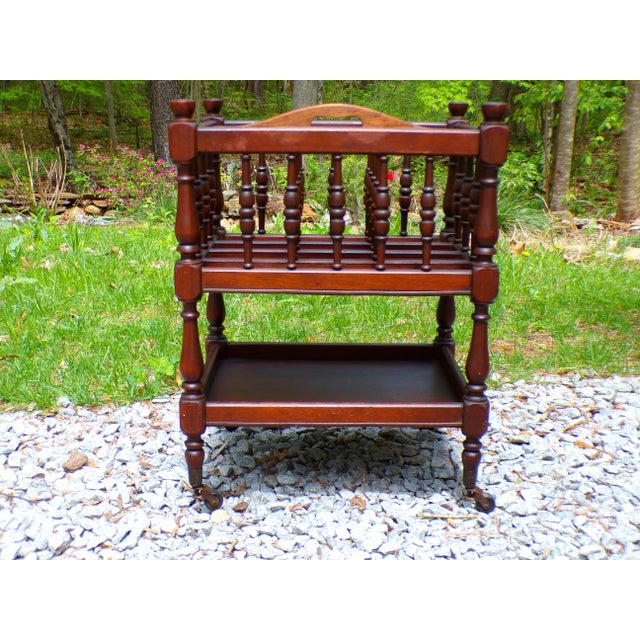 Vintage Mahogany Canterbury Magazine Rack Music Stand For Sale - Image 12 of 15