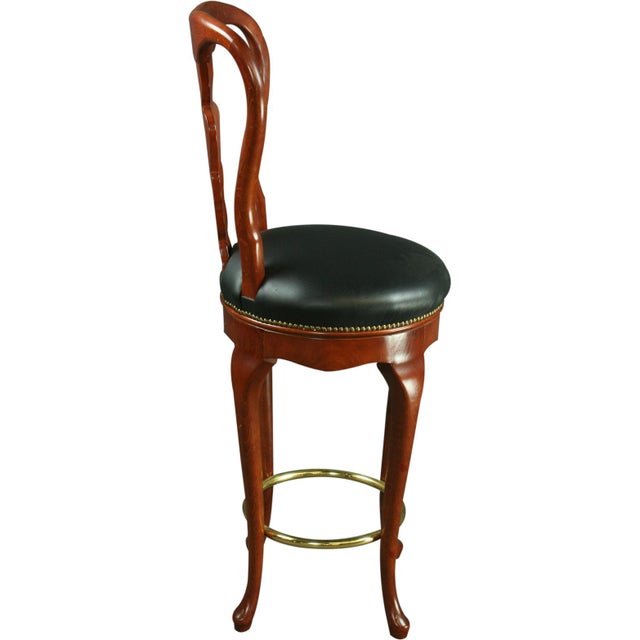 Queen Anne New Bar Stools Mahogany/Faux a Pair Chairish