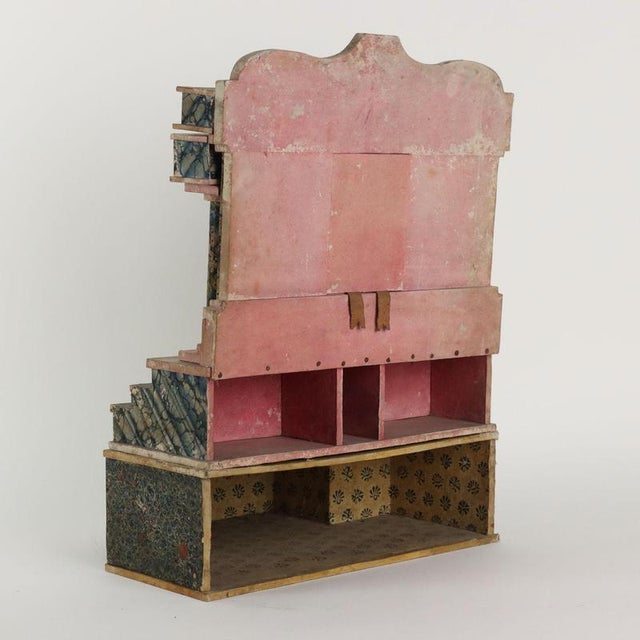 Blue Wooden Altar with Polychrome Paper For Sale - Image 8 of 9