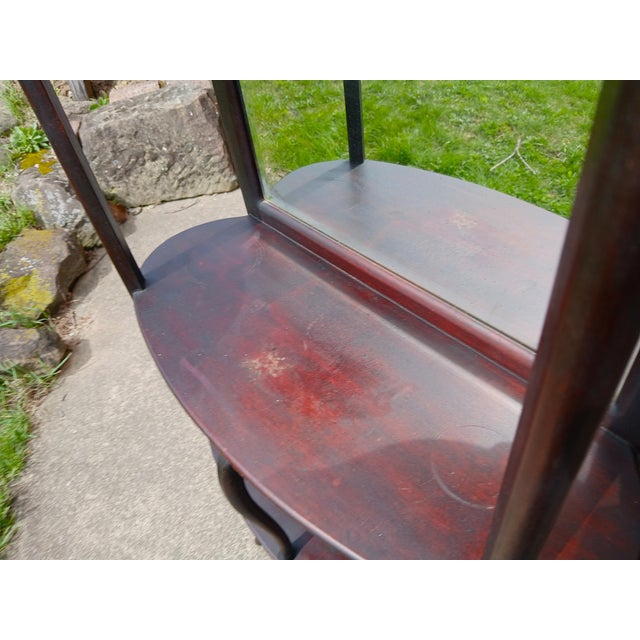 Antique Victorian Mahogany Etagere 3 Tiers With Mirrors 1910 For Sale - Image 9 of 13