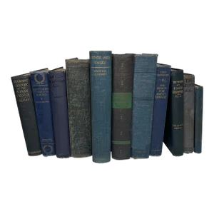 Shades of Blue Vintage Book Set - 11 Pieces
