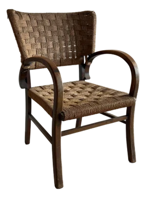 Early 20th Century European Art Deco Rush Chair