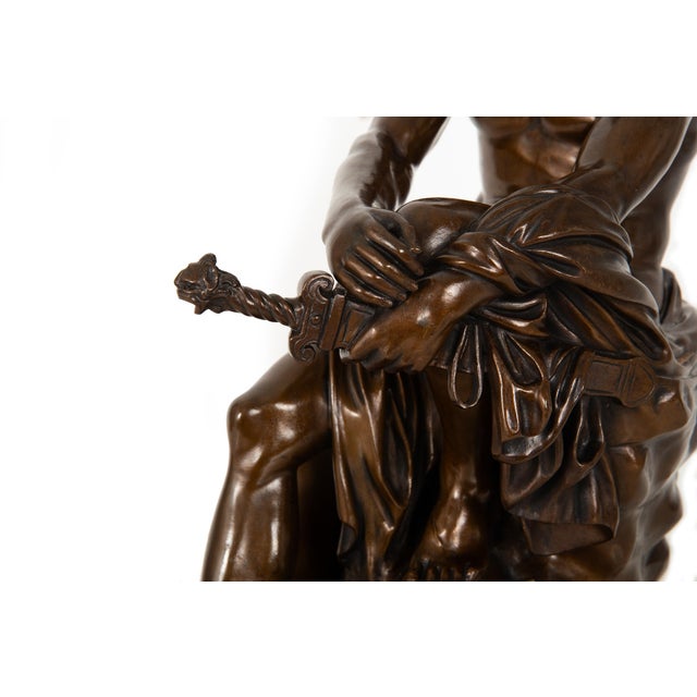 Grand Tour 19th Century Italian Bronze Sculpture Ludovisi Mars After Antique For Sale - Image 12 of 17