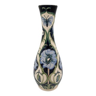 Moorcroft by Rachel Bishop Pottery Vase - Limited Edition - Study in Blue - 17" For Sale
