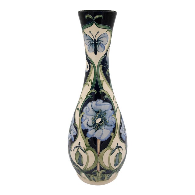 Moorcroft by Rachel Bishop Pottery Vase - Limited Edition - Study in Blue - 17" For Sale