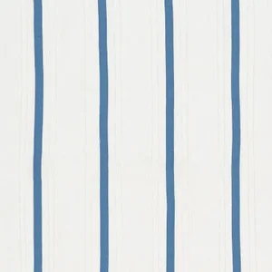Schumacher Stripe Applique Sheer Fabric in Blue