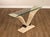 High Quality Tessellated Travertine Console or Hall Table with Thick Beveled Glass Top