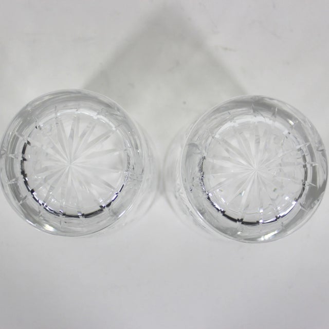 Pair of Cut Crystal Pineapple and Pinwheel Whiskey Glasses Rocks- Set of 2 For Sale - Image 6 of 7