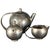 Art Deco Modernist Silver Metal Tea or Coffee Service, 1940s, Set of 3 For Sale - Image 9 of 9