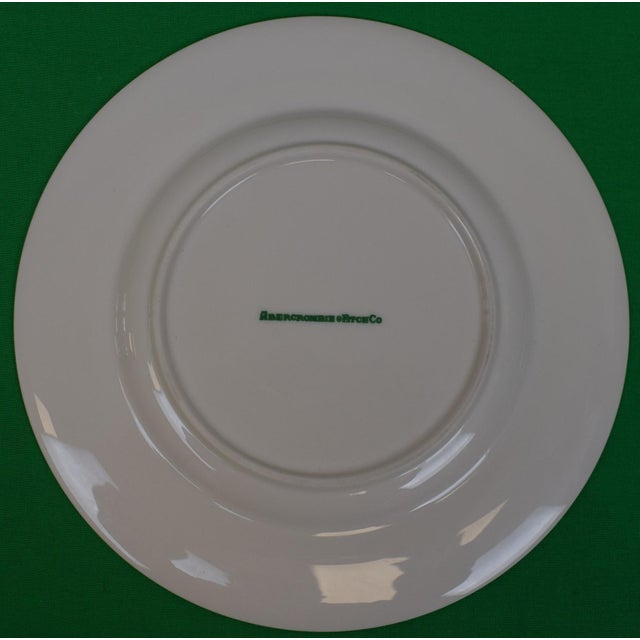 White Mid 20th Century Abercrombie & Fitch Hand-Painted Game Bird Salad Plates- Set of 5 For Sale - Image 8 of 9