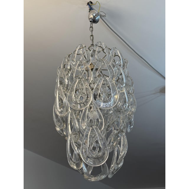 Angelo Mangiarotti Five-Light Murano Glass Pendant Light by Angelo Mangiarotti for Vistosi, 1967 For Sale - Image 4 of 11