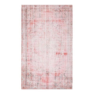 1970s Vintage Handmade Wool Cotton Red Area Rug For Sale