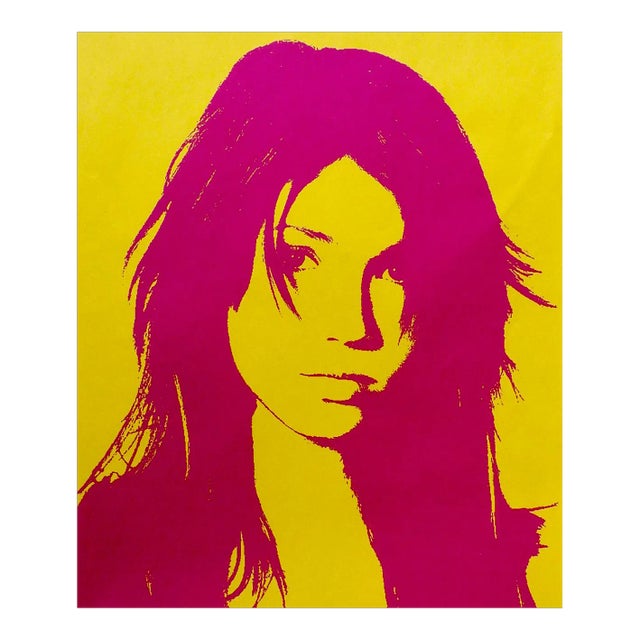 Pop Art Portrait Yellow Pink Portrait Print For Sale