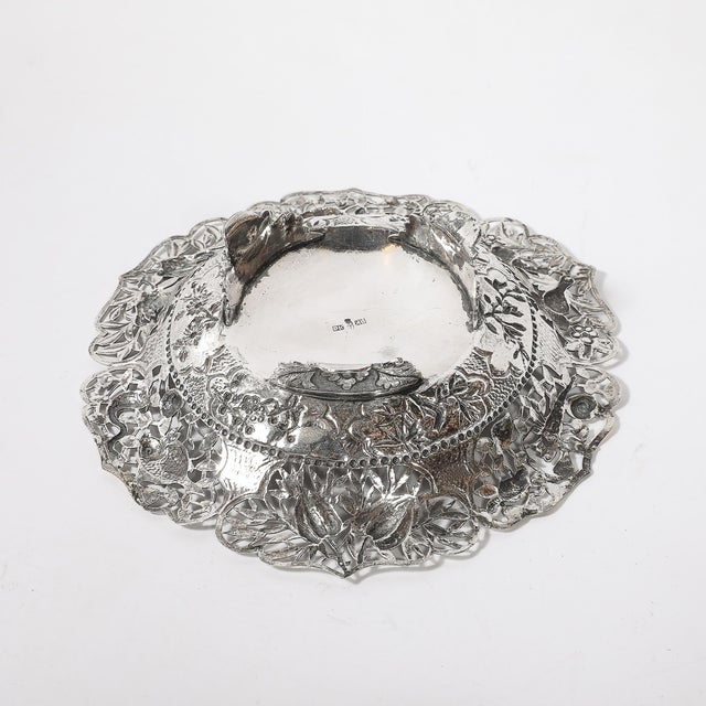 Aesthetic Movement Sterling Repouse Flora & Fauna Dish Signed Pau Kuang For Sale - Image 15 of 15