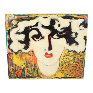 Single Vintage Alfonso Caliendo Original Abstract Pop Art Painting on Board #34