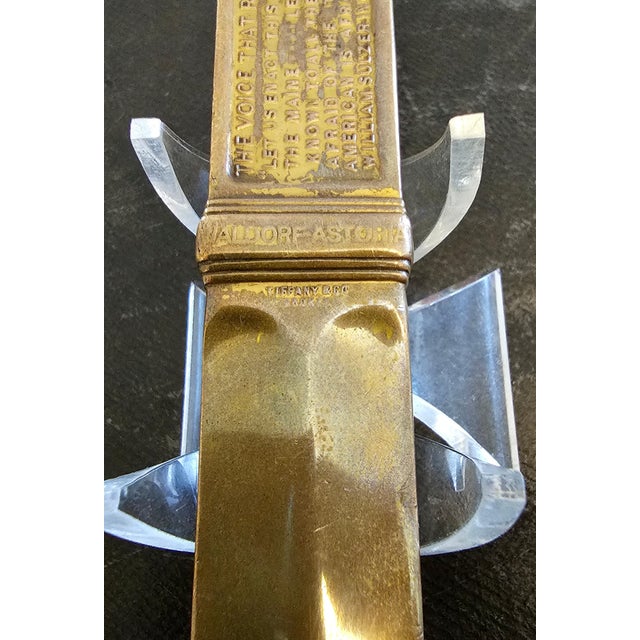 Tiffany & Co Waldorf Astoria American Uss Maine Antique Bronze Letter Opener For Sale - Image 9 of 12